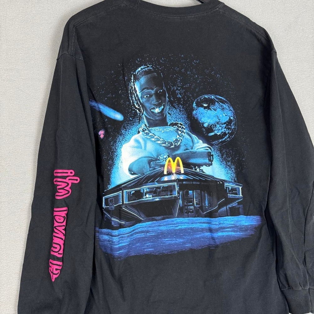 Cactus Jack Travis Scott McDonald's Long Sleeve Tee with graphic McDonald's logo